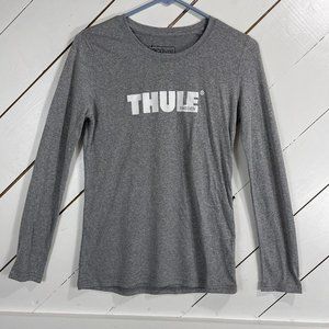 Thule Sweden Women’s Long Sleeve Fitted Tee Shirt Sz S Gray NEW Cycling